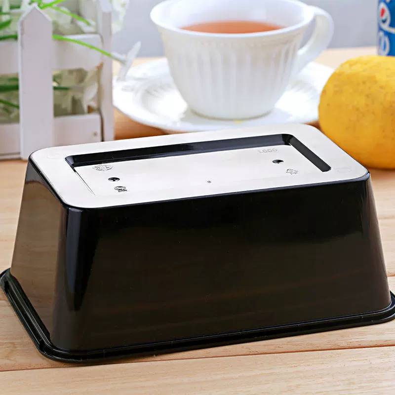 Одноразовый ланч-бокс прямоугольный 1000 мл черный с крышкой утолщенный пластиковый прозрачный ланч-бокс для фаст-фуда на вынос удобный маленький