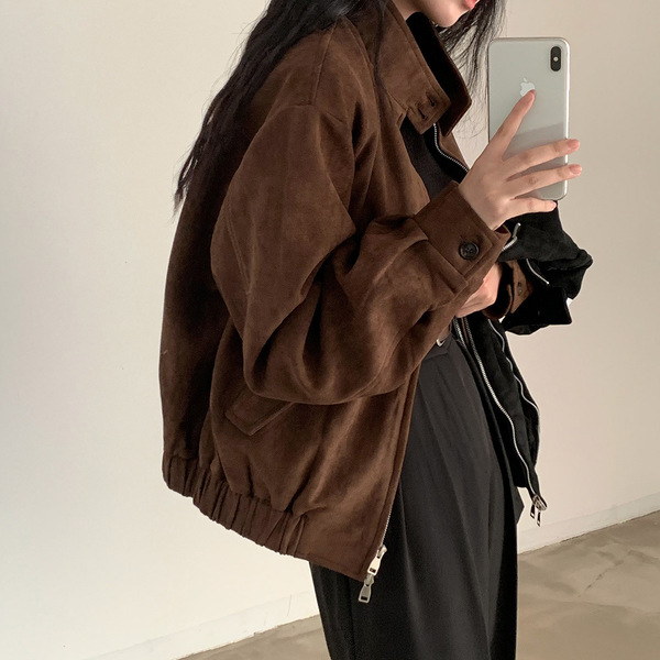 Retro velvet demi-season small short jacket