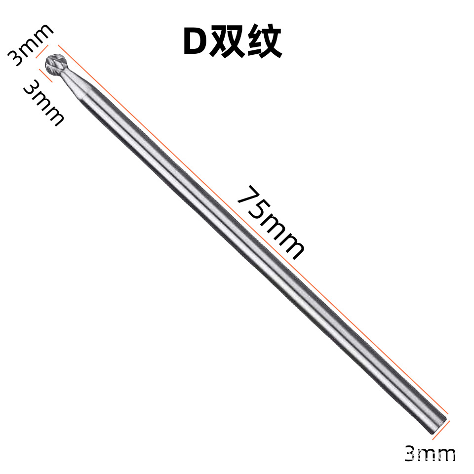 3x3x75mm varilla de extensión de aleación dura archivo rotatorio de acero de tungsteno archivo rotatorio amoladora eléctrica accesorios de pulido Desbarbado