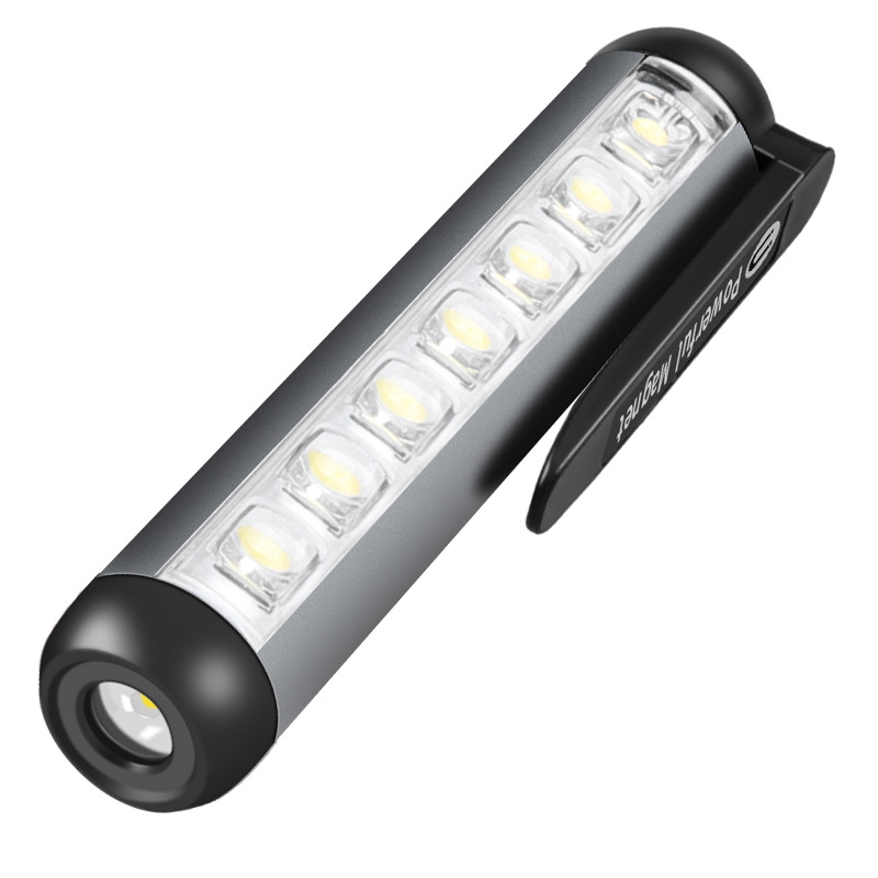 Kompakte Led Taschenlampe Mit Magnet Clip Und Usb Ladung_voghion.com