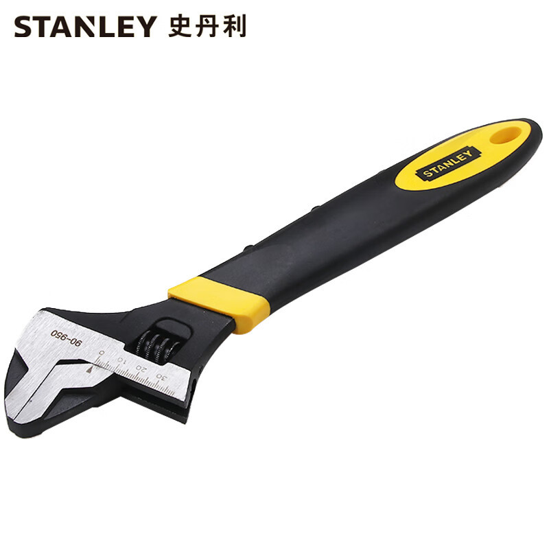 史丹利 STANLEY 90-947-23 双色柄铬钒钢活动扳手6英寸