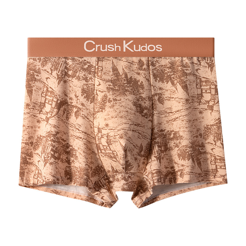 Pantalones interiores de hombre algodón 2025 nuevo seda de morera 7A mallas antibacterianas inferior transpirable de cintura media de chicos pantalones planos