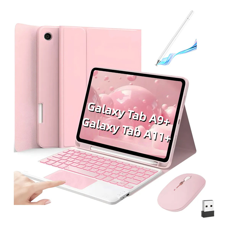 Suitable for Samsung Galaxy Tab A11+ Tablet Protective Case 9Plus Touch Backlit Bluetooth Keyboard Pen Slot Case