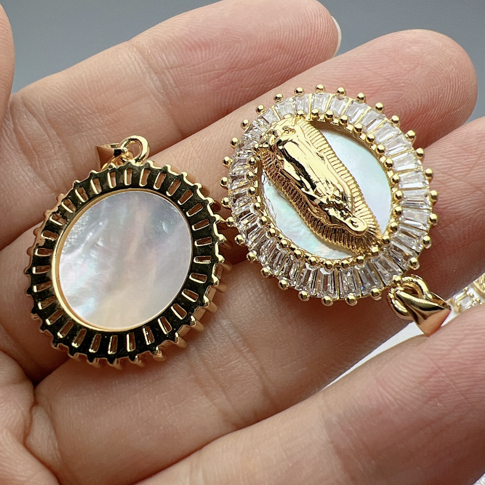 Pendant Jewelry Making Type 1 Piece Copper Shell Zircon Human Pendant