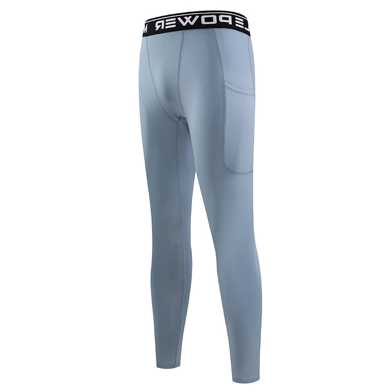 PRO deportes apretados pantalones de secado rápido de los hombres de bolsillo incorporado stretch baloncesto fútbol entrenamiento polainas corriendo pantalones de fitness