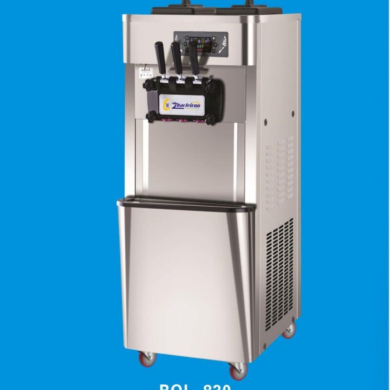 Zhaokang three-color ice cream machine commercial full-automatic ice cream cone machine sundae machine vertical three-head soft ice cream machine