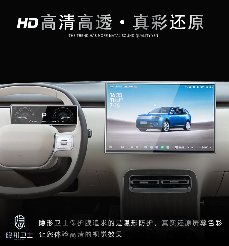 Suitable for Xiaomi Pengcheng N90/N70 central control navigation instrument interior display screen protection tempered car film accessories