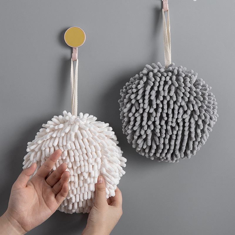 Japanese chenille hand ball thickened extra-large soft foreign trade quick-drying absorbent hanging kitchen bathroom hand towel Japanese chenille hand ball thickened extra-large soft foreign trade quick-drying absorbent hanging kitchen bathroom hand towel