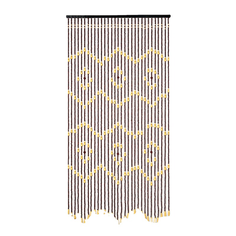 Chinese-style Solid Wood Bead Curtain Door Curtain Diamond Screen Partition Household Living Room Bathroom Bead Chain Aisle Curtain Non-perforated