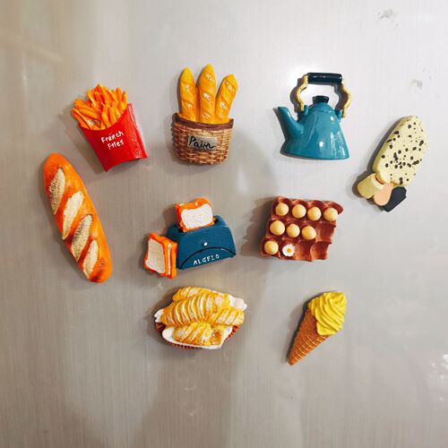 Simulated food refrigerator stickers hot pot bread ice cream magnetic stickers creative iron-attracting three-dimensional cartoon message board stickers