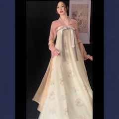 漢唐華韻オリジナル漢服女【朝花顔】一枚一枚胸破れスカート唐製プリント復元春夏モデル