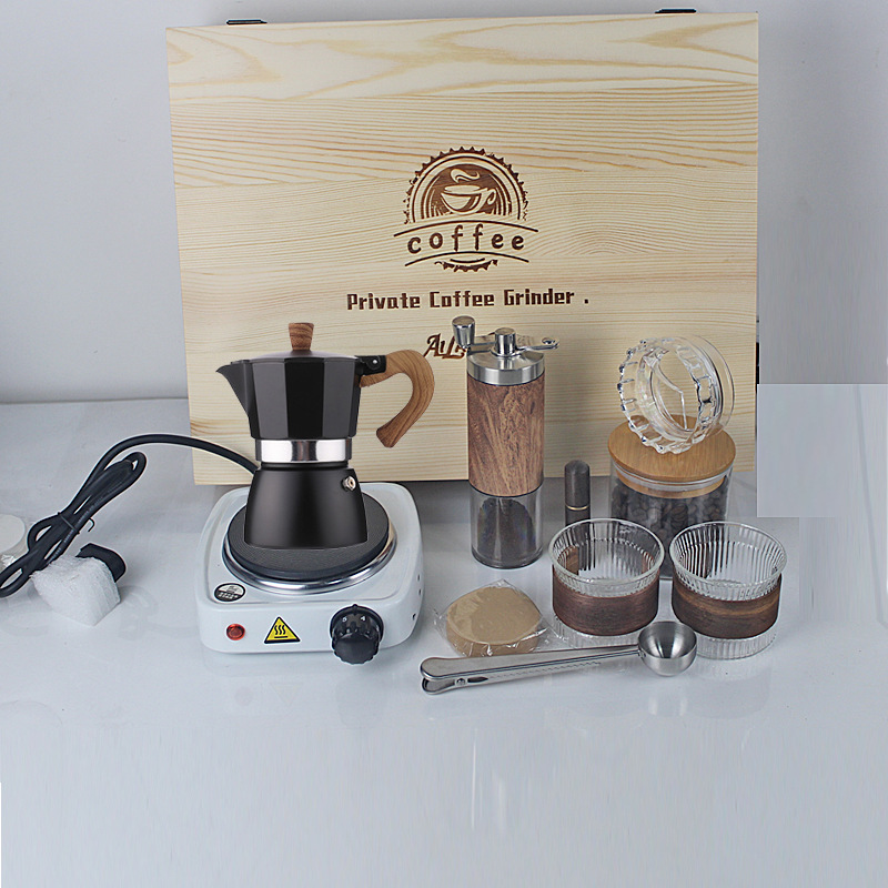 Máquina de café de molino de mano Set de café portátil espresso italiano cafetera de café de mano molino de frijoles regalo regalo