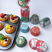 圣诞主题蛋糕纸托 一次性马芬杯 防油纸 雪媚娘蛋糕纸托 印花纸杯