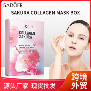 Full English Facial Mask Sadoer Sakura Collagen Moisturizing Mask Facial Mask Boxed Mask Cross-Border