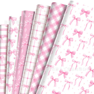 Wz118 Pink Bow Gift Decorative Paper Bestie Party Gift Box Paper Bow Decorative Outer Wrapping Paper