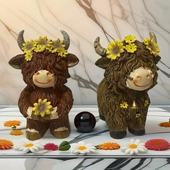 越境新品ハロウィンハイランド牛ホームガーデン置物農舎食卓家庭玄関飾りプレゼント