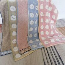 日本新德丸色织提花浮雕无捻熊猫头动物系列毛巾高端纱线柔软吸水