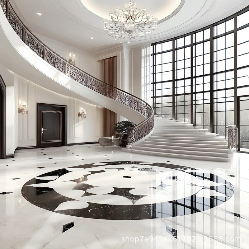 Design Based on Provided Images: Ceramics, Stone Tiles, Mosaic Floor Tiles for Entrance Halls, Corridors, Lobbies, and Clubs