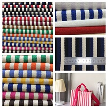 涤棉色织帆布条纹人字纹手袋妈咪袋午餐袋鞋材家居抱枕装饰布面料