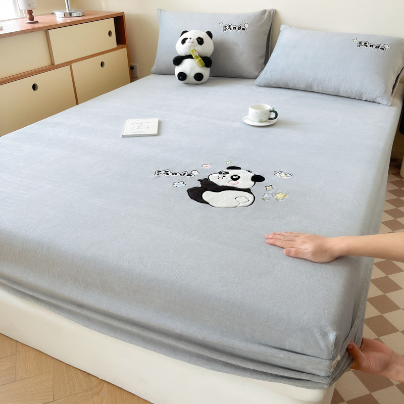 2025 nueva sábana de terciopelo de leche cubierta protectora de colchón de invierno de una sola pieza cubierta de cama engrosada con todo incluido más funda de cama individual de terciopelo