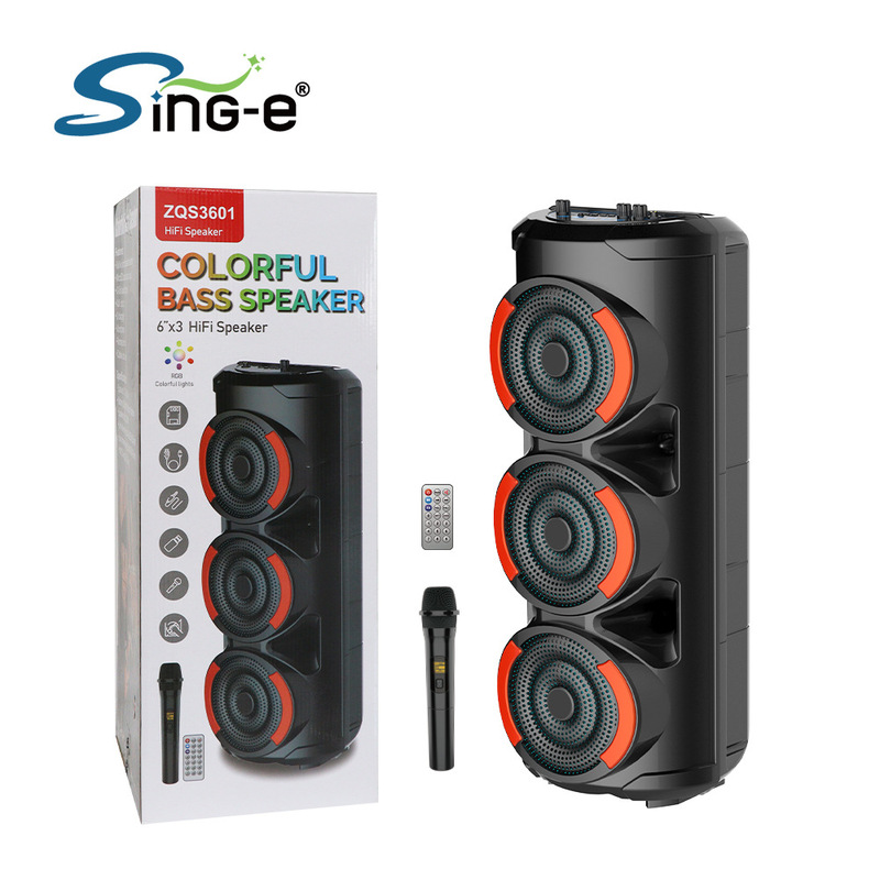 Sing-e ZQS3601 bass party DJ speaker thump sound outdoor stereo karaoke bluetooth speaker