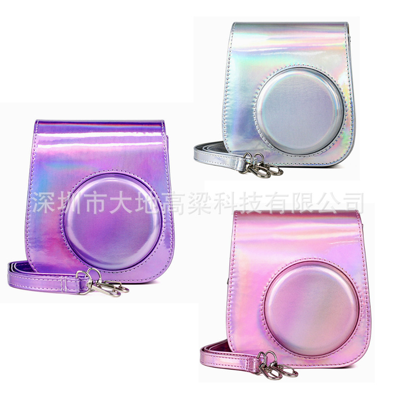 Polaroid camera mini 11 9 8+8 storage bag camera bag shoulder strap protective cover Magic Silver/pink/purple