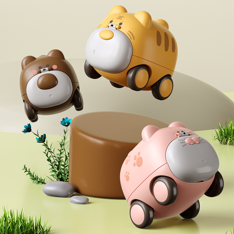 Catapulta inercia niño y madre coche prensa animal coche prensa pequeño animal Tire hacia atrás deslizante silbato coche educativo juguete infantil