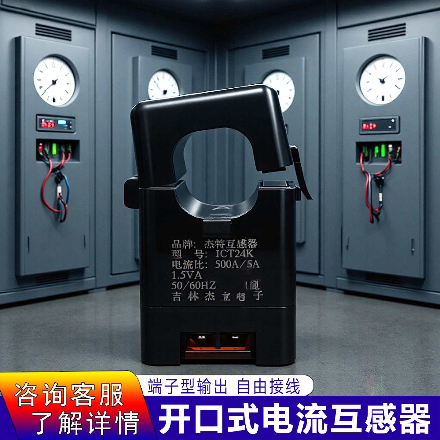 开口式电流互感器卡扣式三相精准计量传感器变送器用变压器高压