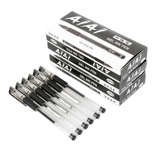 Package of European standard bullet tip three-color neutral pens for students, office signing pens, stationery, needle pen water-based pens, wholesale logo