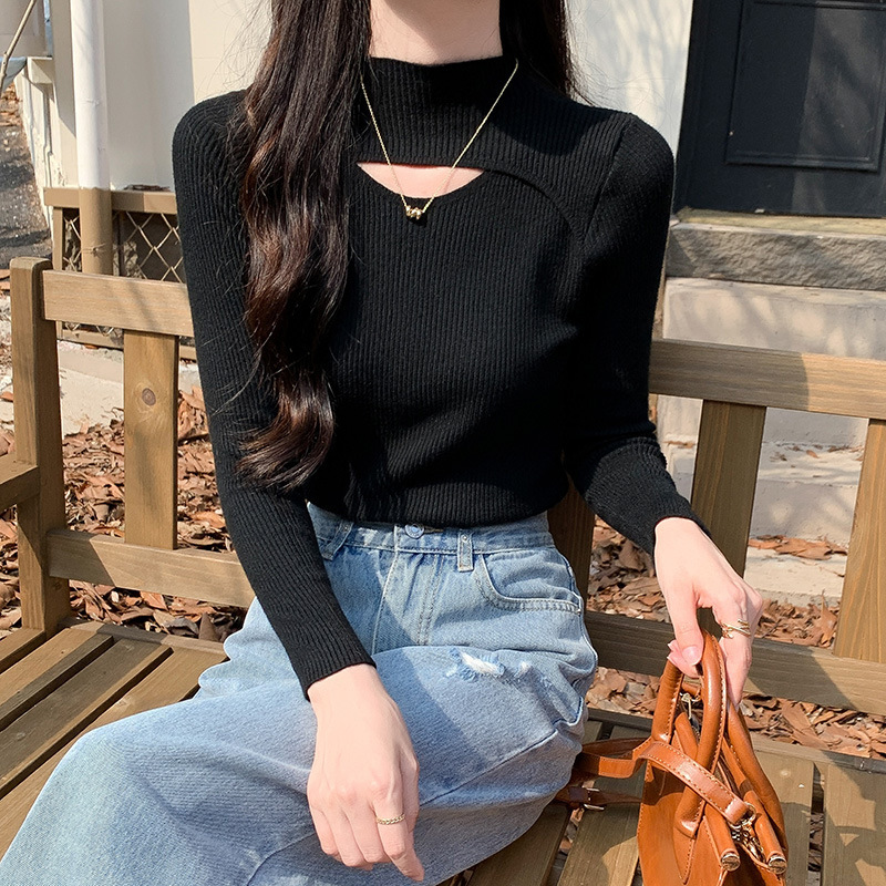 Half Turtleneck Knitwear Long-Sleeved T-Shirt Women's Bottoming Inner Wear 2025 New Versatile Simple Korean Top Thin Spring & Fall Women's Clothing