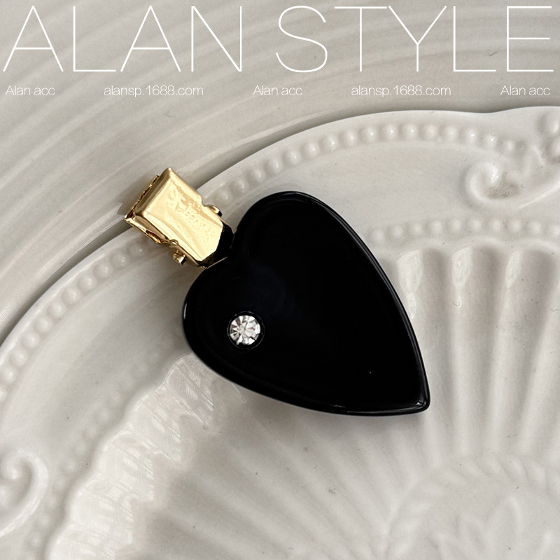 Alan Sweet Girly Star Love ダイヤモンド付きプリンセスヘッドバングヘアクリップ酢酸繊細なヘアクリップサイドクリップ|undefined