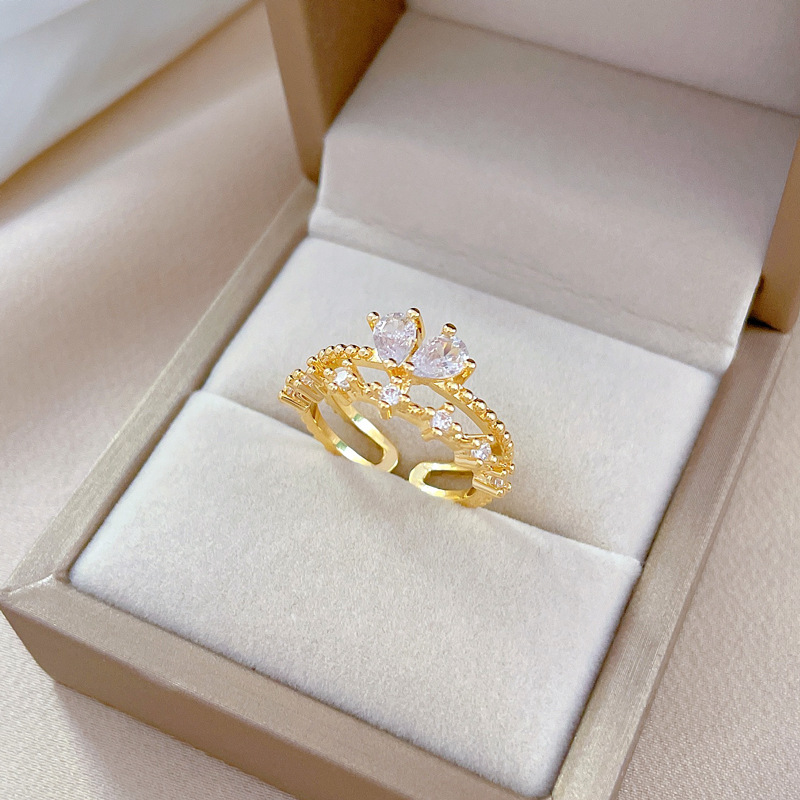Adjustable Butterfly Zircon Ring For Couples Simple Jewelry_voghion.com