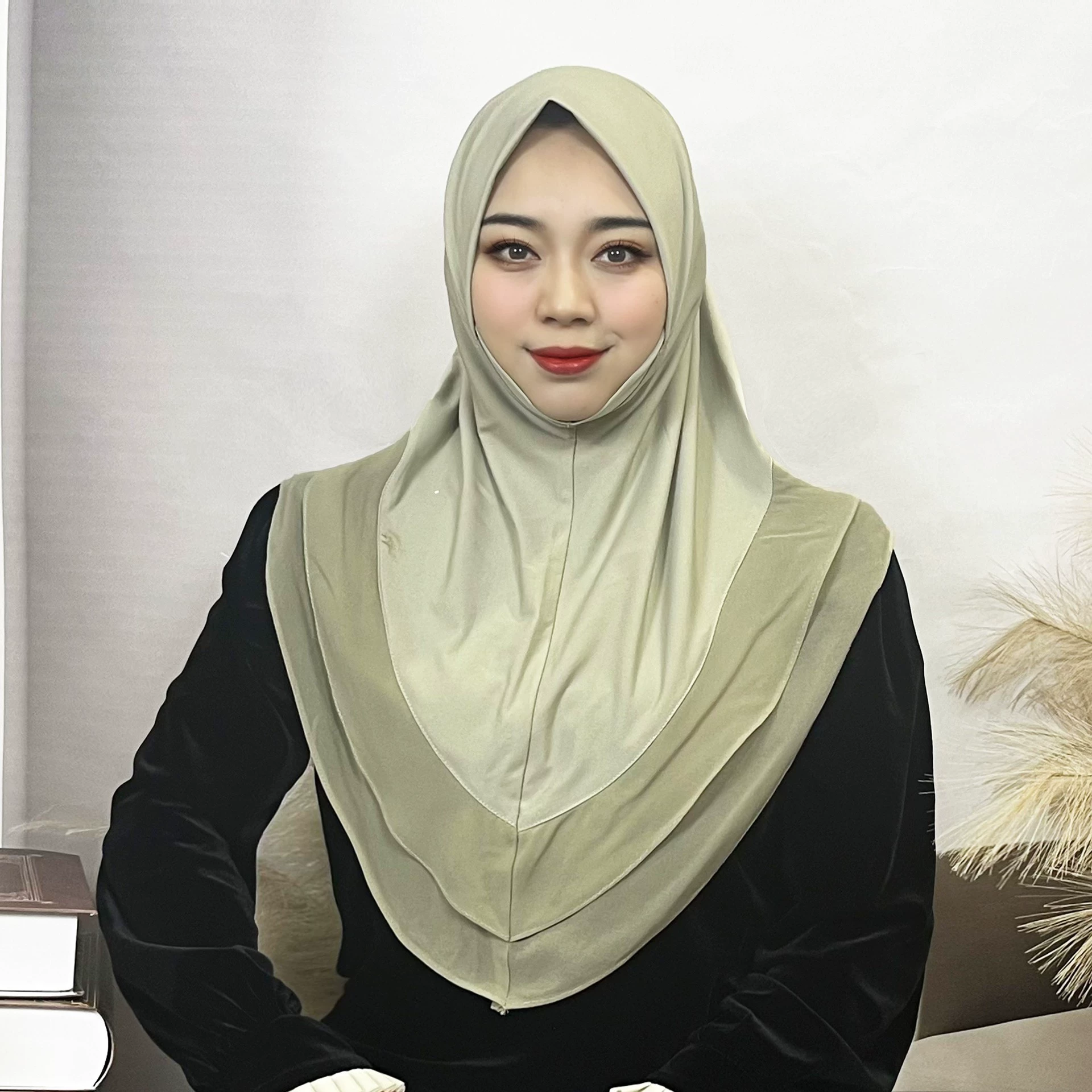 Малайский женский хиджаб арабский капюшон сплошной цвет хрустальный конопля двухслойный шифоновый платок платок на складе