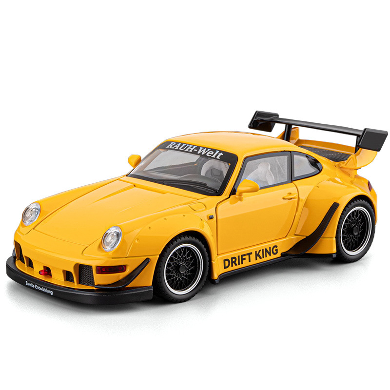 1: 22 garantizar el modelo de coche deportivo de aleación rwb993 fuerza de retorno de amortiguación de cuatro ruedas juguetes para niños accesorios decorativos retro image 5