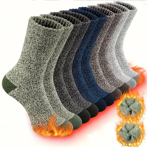 Cross-border Men's Thickened Warm Towel Socks, Men's Winter Mid-Calf Socks, Outdoor Hiking Socks, Terry Cloth Floor Socks