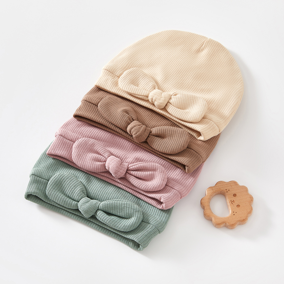 Bebé recién nacido otoño invierno arco sombrero de neumático acumulador de calor gorra gorra gor