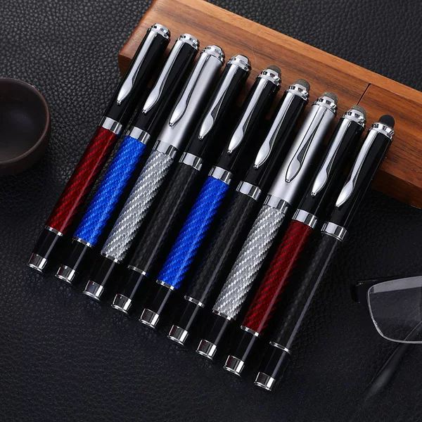 Business Gift Carbon Fiber Signature Pen Black Gel Pen Advertising Conference Ball Pen Printable Logo Metal Pen