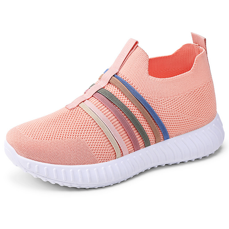 Zapatos de Mujer, Estilo Versátil de Primavera, Zapatos Sin Cordones de Talla Grande, Zapatos para Mamá, Zapatos de Malla Transpirable, Zapatos Casuales de Moda