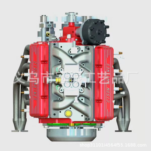Adornos de resina con diseño de motor V8, decoraciones de modelos de motor, diseño y decoración de adornos para el hogar y el jardín