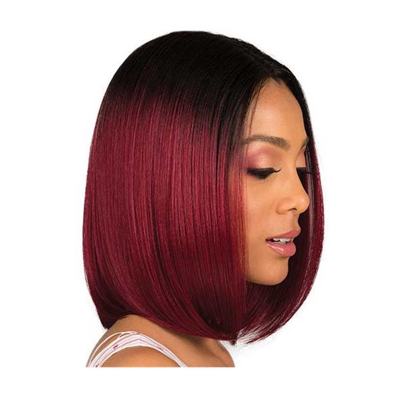 Women's Fashion Street High Temperature Wire Centre Parting Short Straight Hair Wigs display picture 2