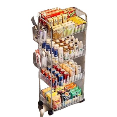 亚克力床头零食多层化妆品收纳架子浴室透明小推车置物架落地