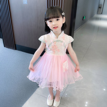 公主裙女童纱裙夏季2024新款洋气时髦儿童旗袍连衣裙两岁宝宝夏装