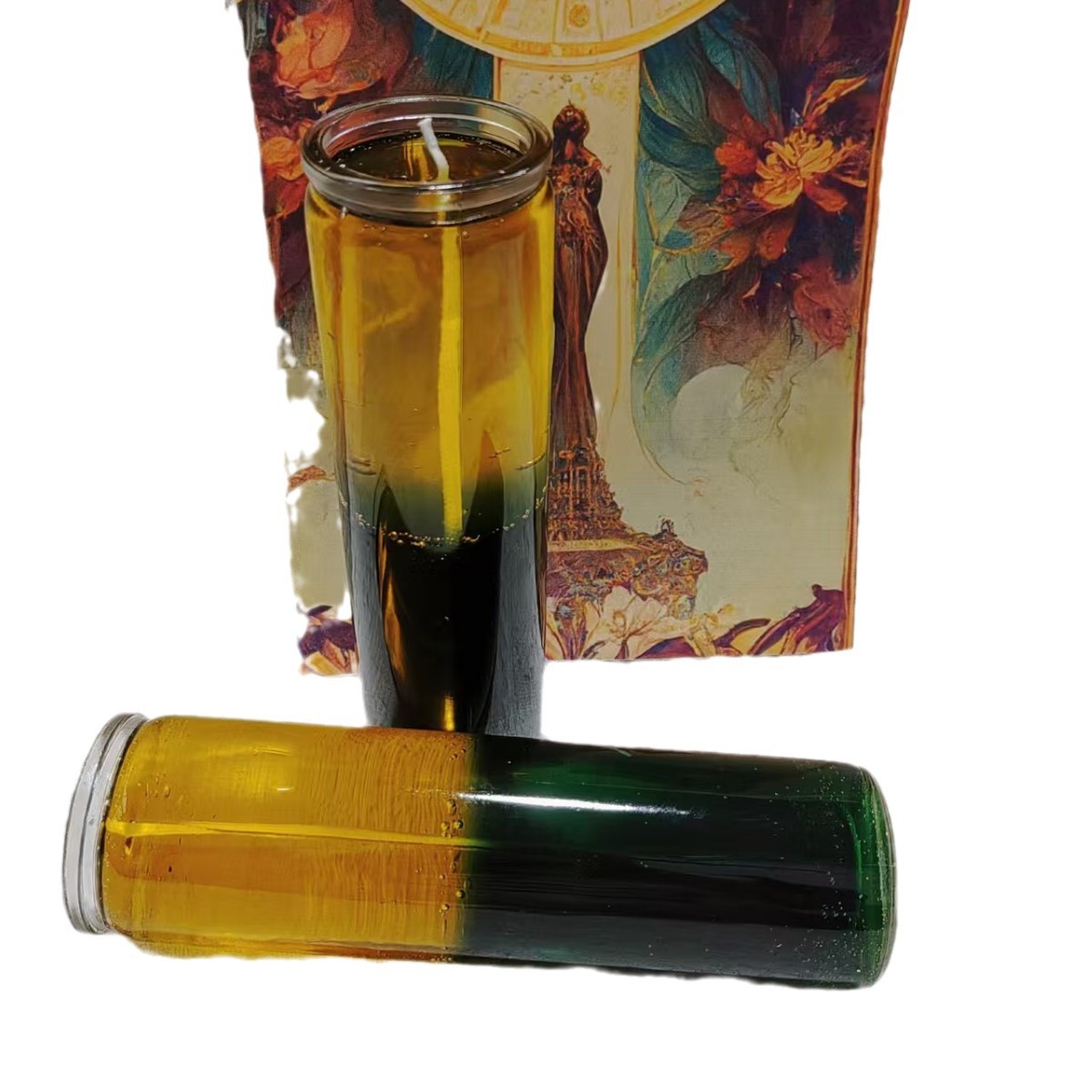 New Jelly Wax Multi-color Glass Cup Home Romantic Candle Aromatherapy Round Photo No Smell_voghion.com