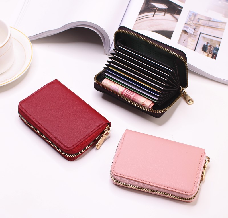 Women's Solid Color Pu Leather Zipper Card Holders display picture 1