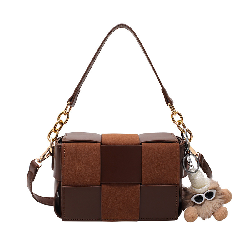 Estilo coreano contraste color tejido pequeño bolso cuadrado 2023 otoño nuevo versátil retro moda bolso de hombro ins crossbody bolso de mujer