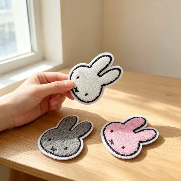 Miffy Rabbit Embroidered Bangs Sticker for Face Washing and Makeup, Cute and Versatile Hair Accessory, Hair Fixing Magic Tape