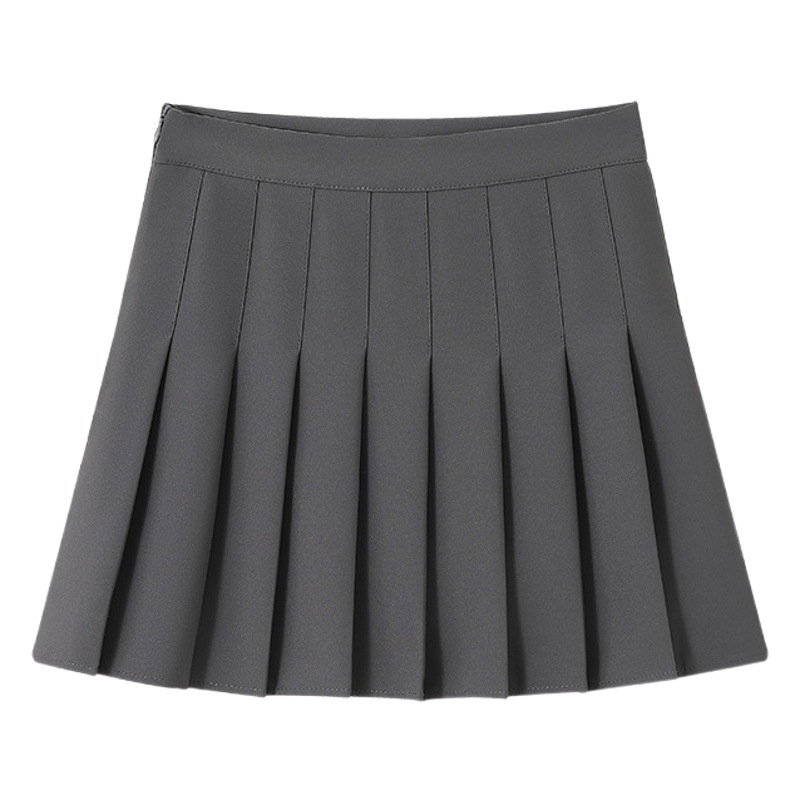 Wd1967 Gray Pleated Skirt Women's Spring, Autumn and Winter New High-Waist Slim Preppy Style A-Line Jk Short Skirt