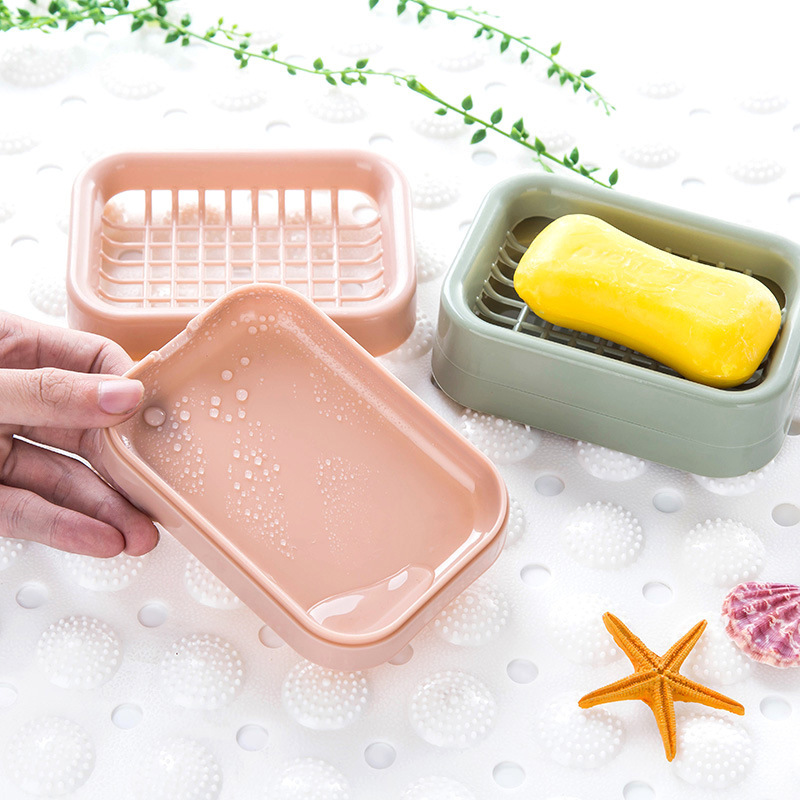 水切り石鹸ケース家庭用浴室大型石鹸ラックトイレプラスチックシンプルヨーロッパ式二重石鹸ケース石鹸皿|undefined