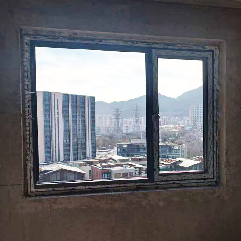 Puertas y ventanas de aluminio con rotura de puente térmico hechas a medida en Pekín, sistema de sellado de balcones de aluminio con rotura de puente térmico, ventanas abatibles para dormitorio, ventanas de vidrio templado image 5