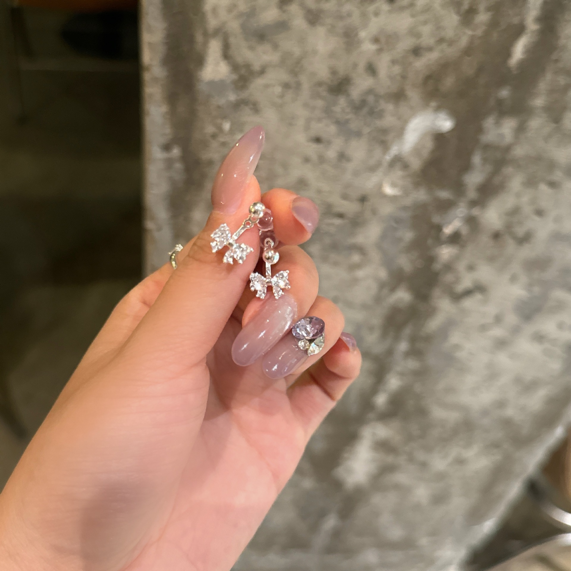 Cute fashionable small design earrings with bow